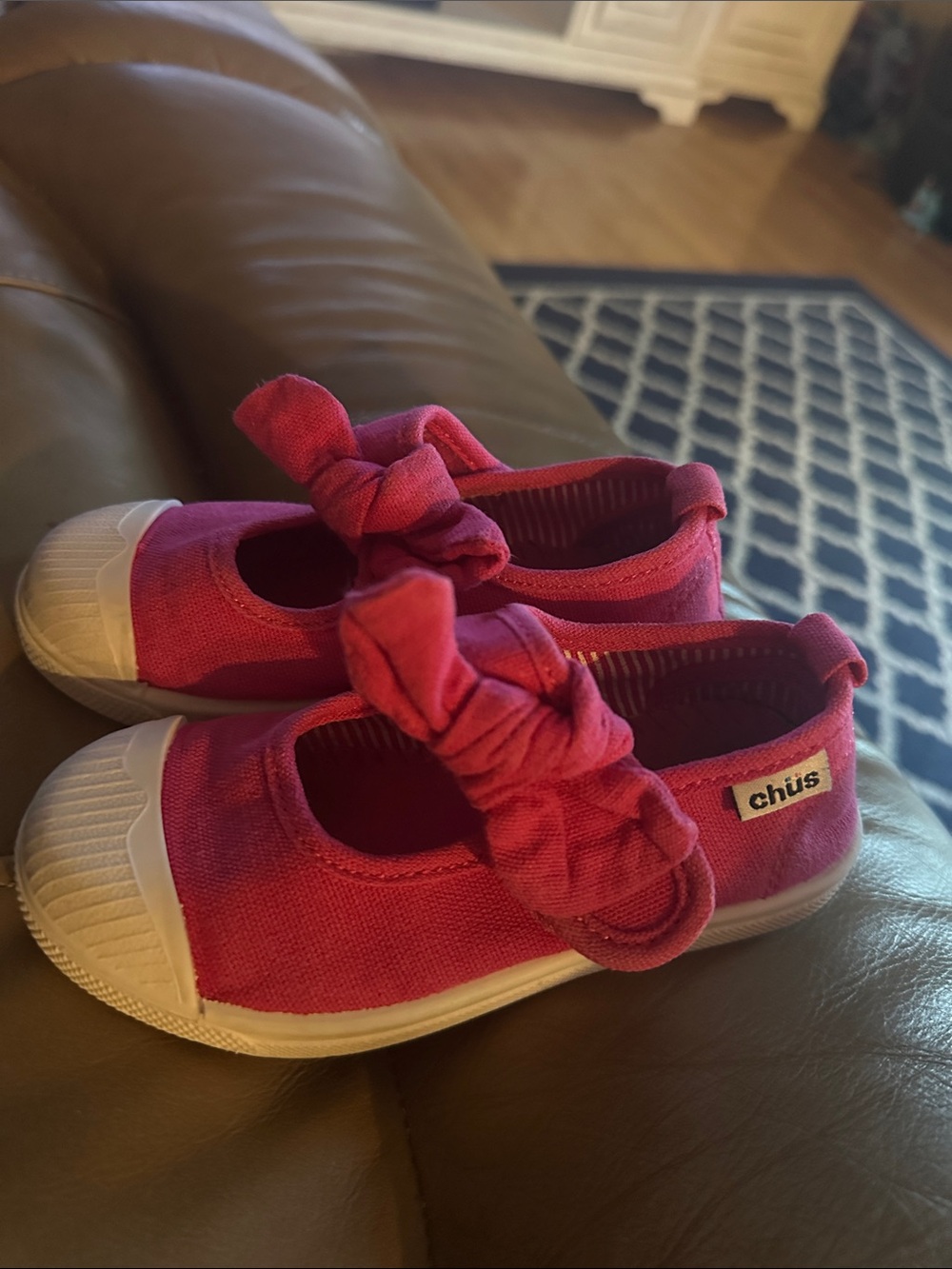 Chus Kids' Pink Canvas Bow Slip-On Shoes